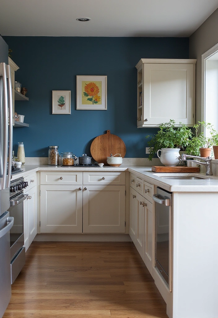 Dark Blue Accent Wall