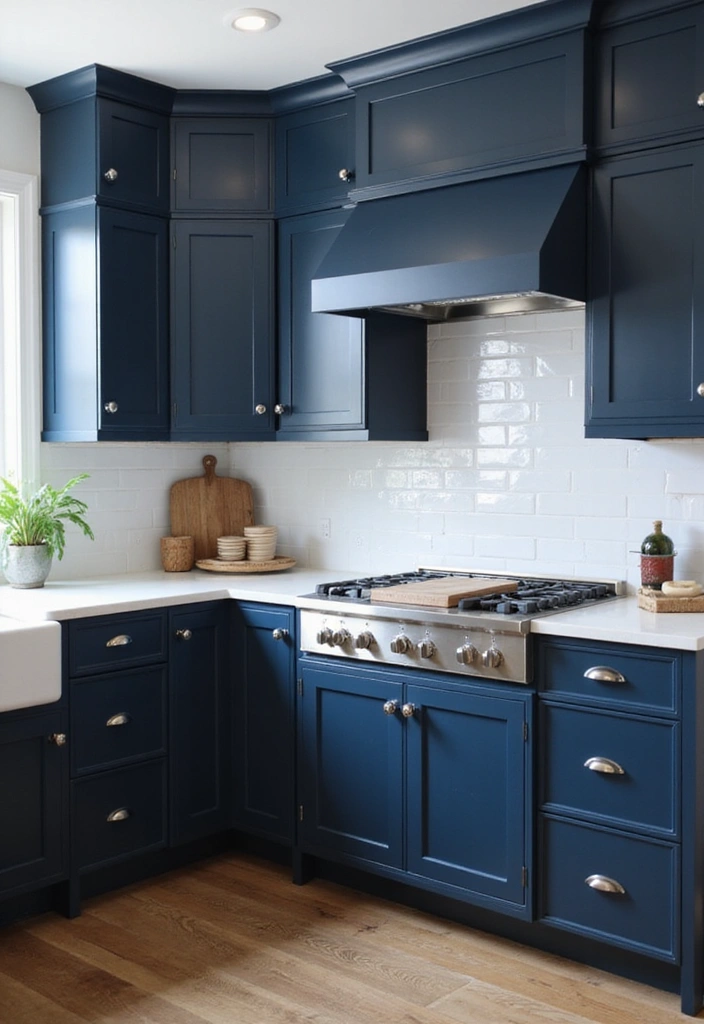 Striking Dark Blue Cabinets