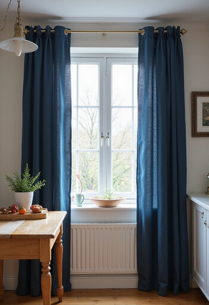 Dark Blue Window Treatments