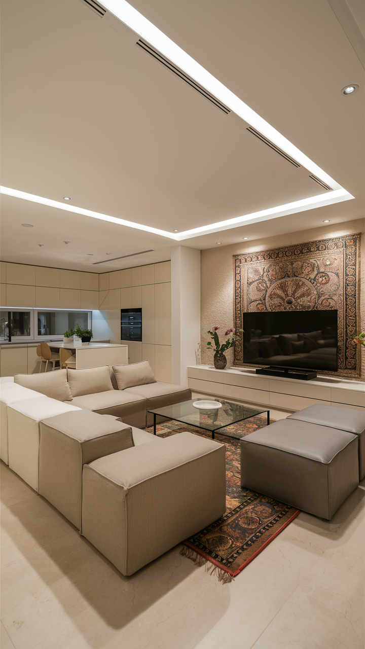 Modern Minimalist Family Room Design