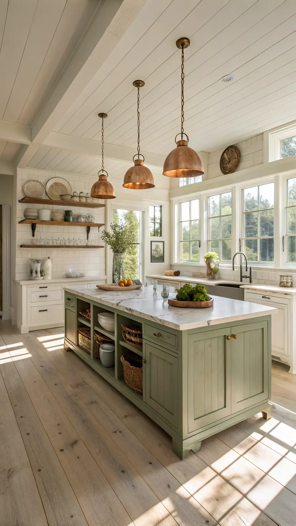 Farmhouse kitchen with warm color palette