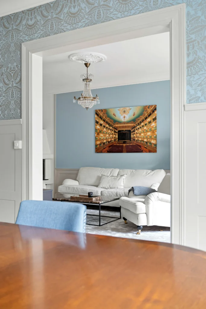 Living room with bold artwork