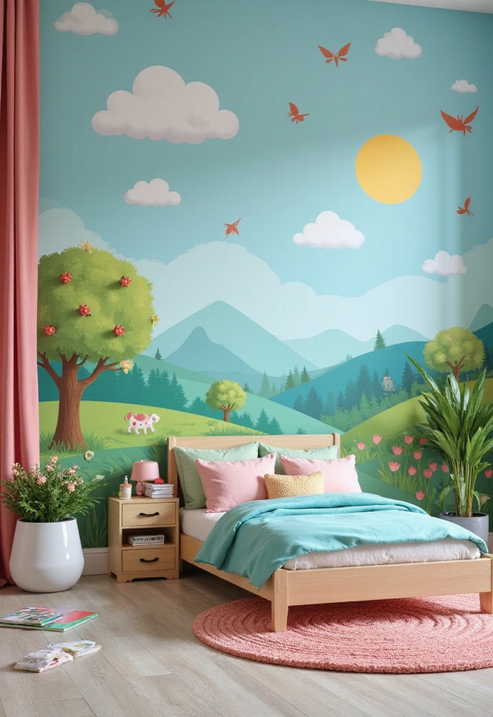 Creative Wall Murals for Kids Bedroom