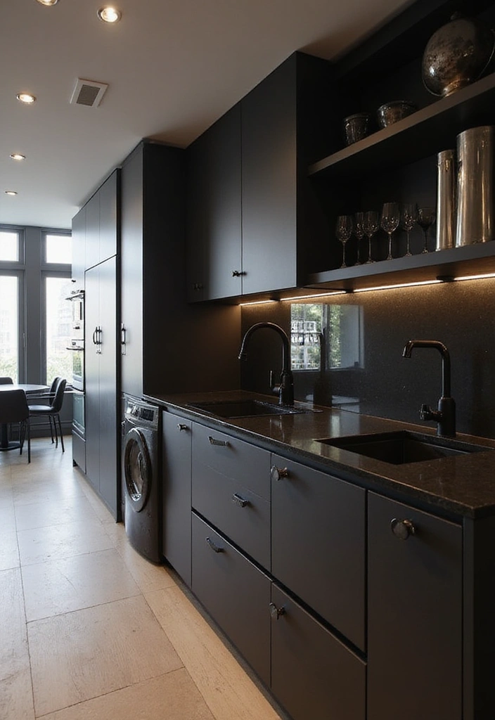 Sophisticated Black Kitchen Countertops