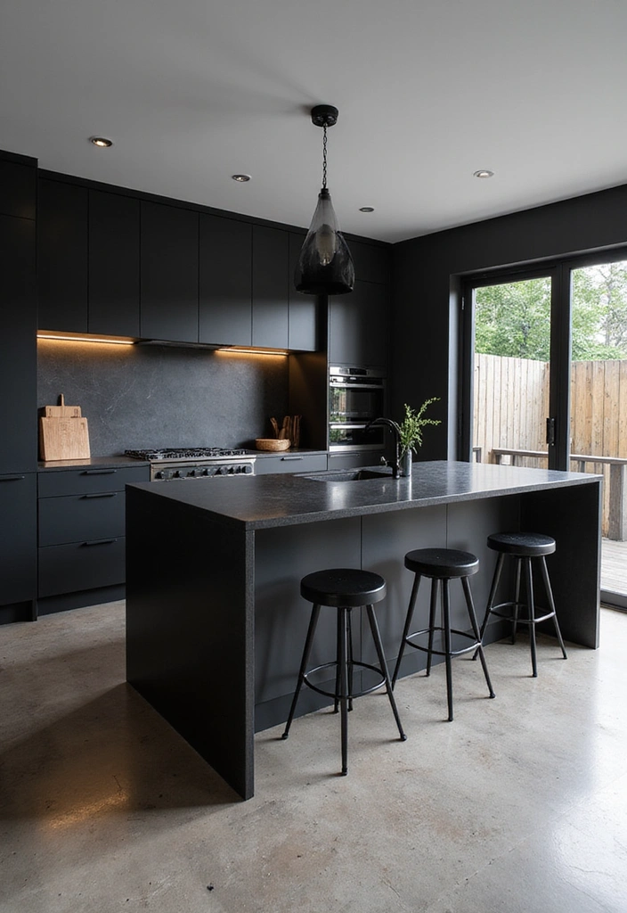 Unexpected Black Furniture in Kitchen