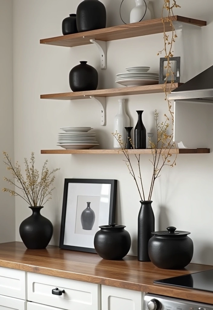 Charming Black Kitchen Decor