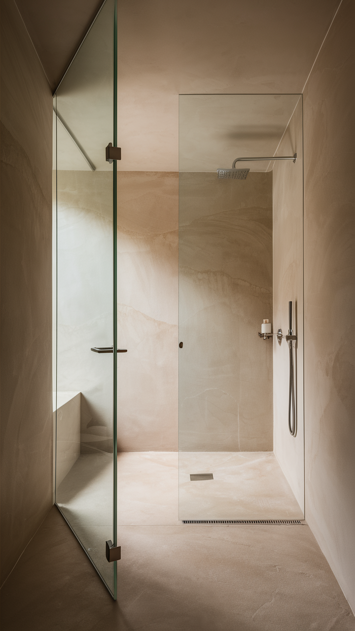 Minimalist No Door Shower Design