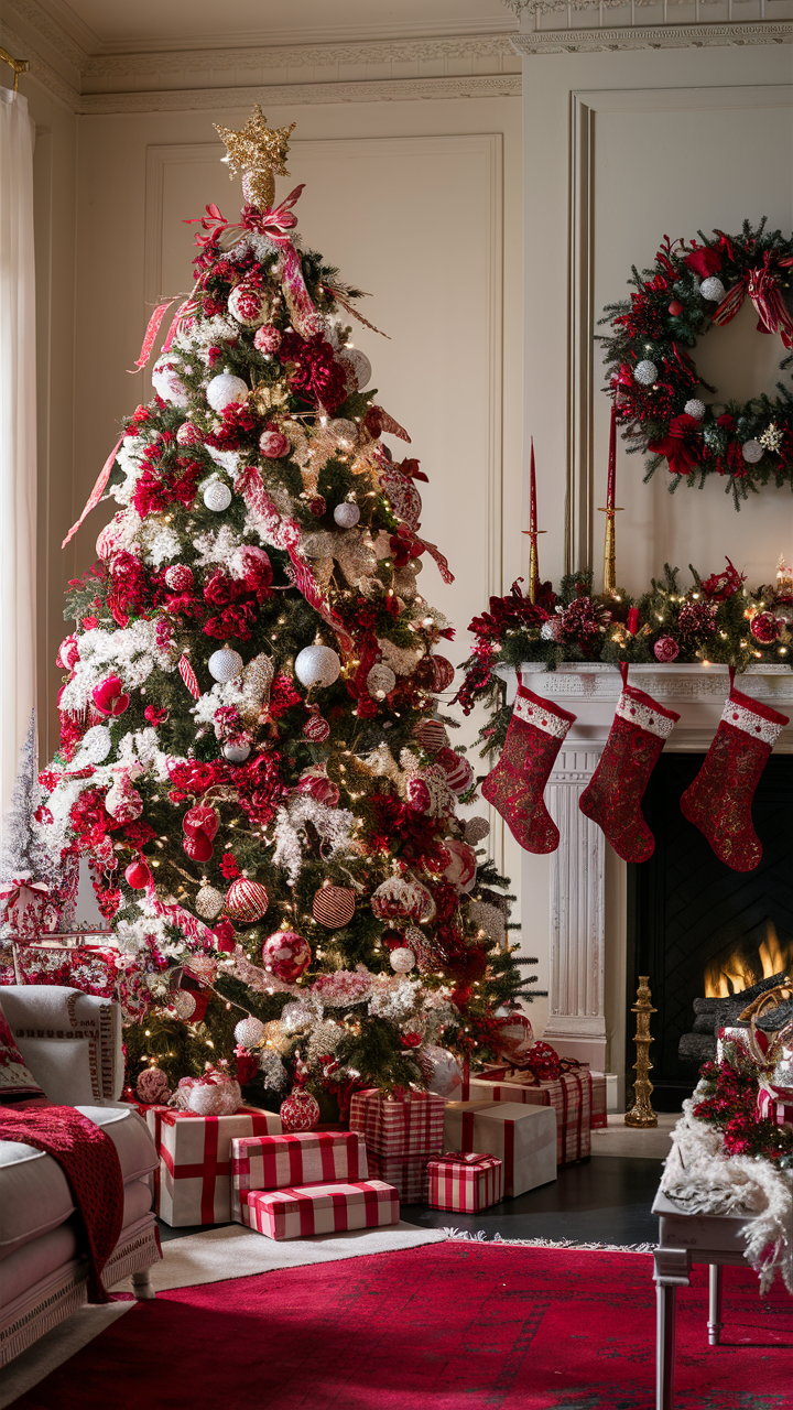 Classic Red Christmas Living Room