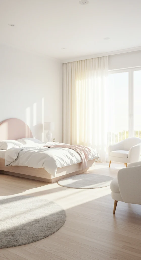 Bedroom with soft neutral color palette