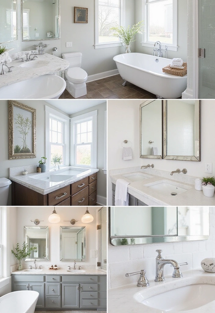 Bathroom Design with White Quartz Countertops and Chrome Fixtures