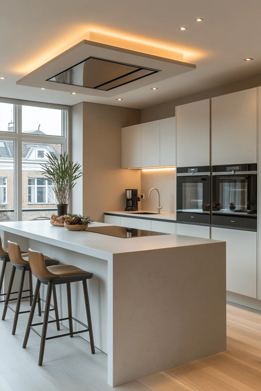 Minimalist kitchen with sleek cabinetry and hidden storage
