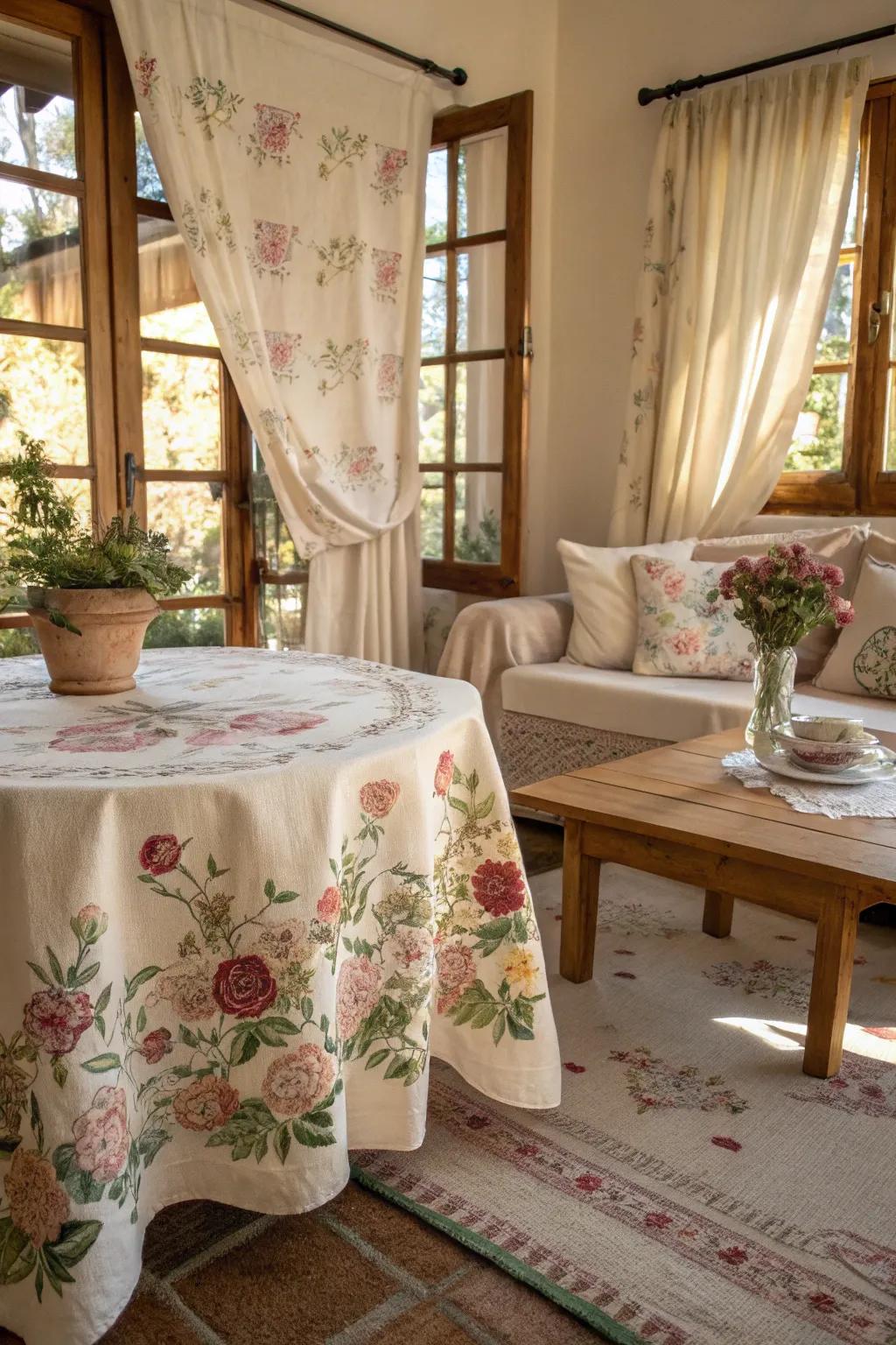 Add warmth with vintage floral fabrics.