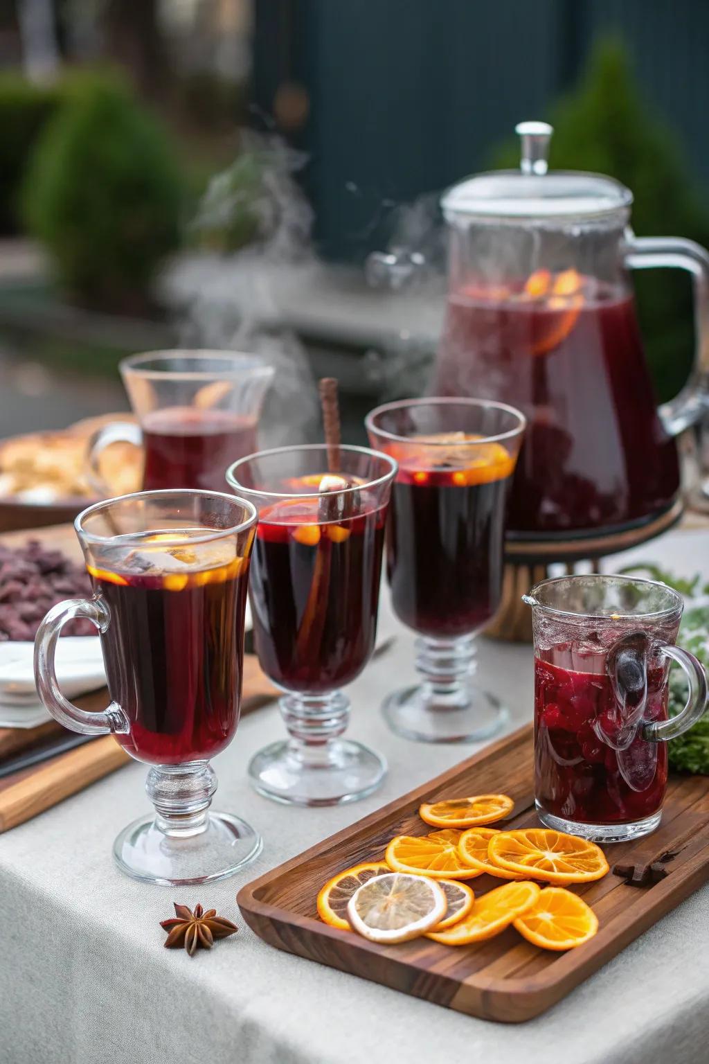 Enjoy a cozy spiced wine tasting session.
