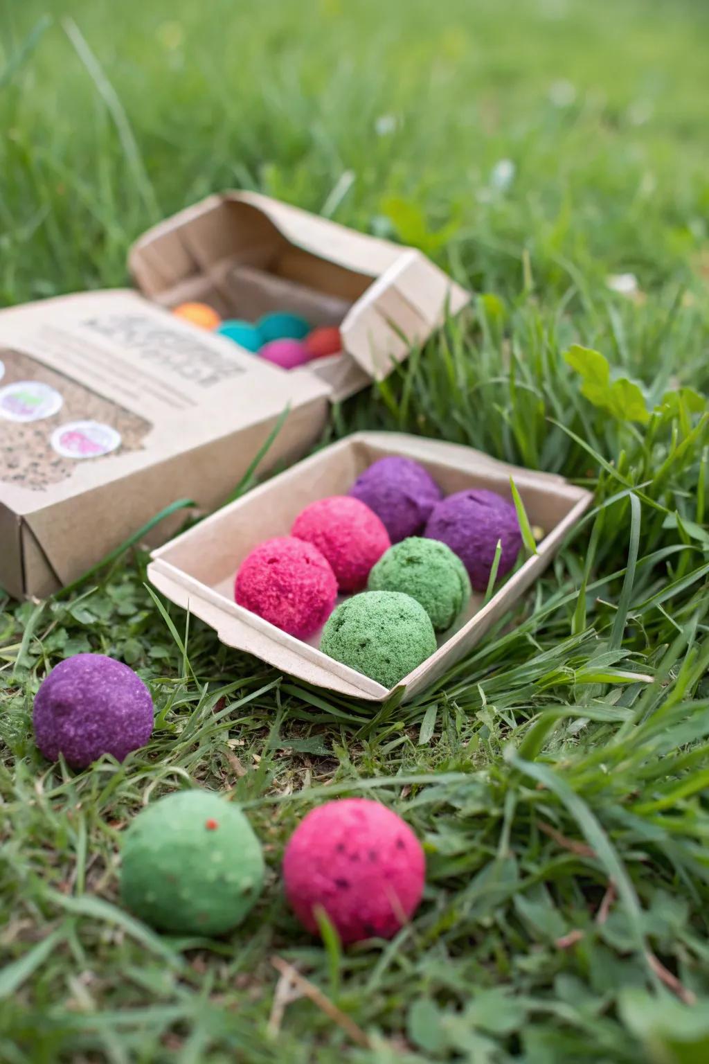 Create bursts of wildflowers with a DIY seed bomb kit.