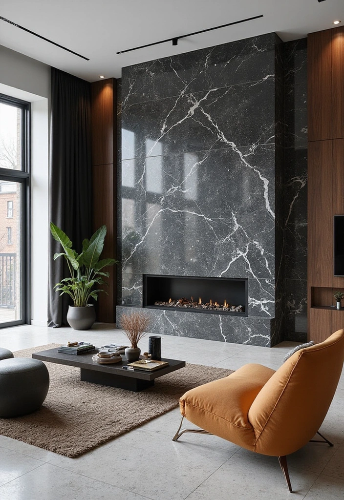 Modern Contemporary Grey Living Room with Marble