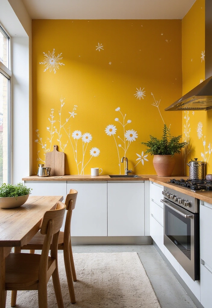 Creative Mustard Yellow Wall Murals