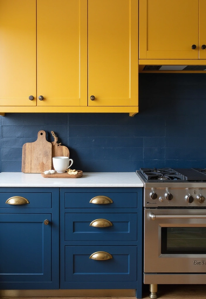 Dynamic Mustard Yellow and Navy Blue Contrast