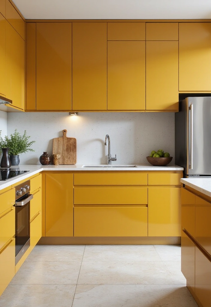 Sleek Modern Elegance with Mustard Yellow