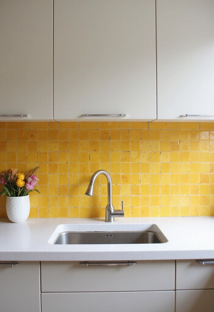 Distinctive Mustard Yellow Backsplash