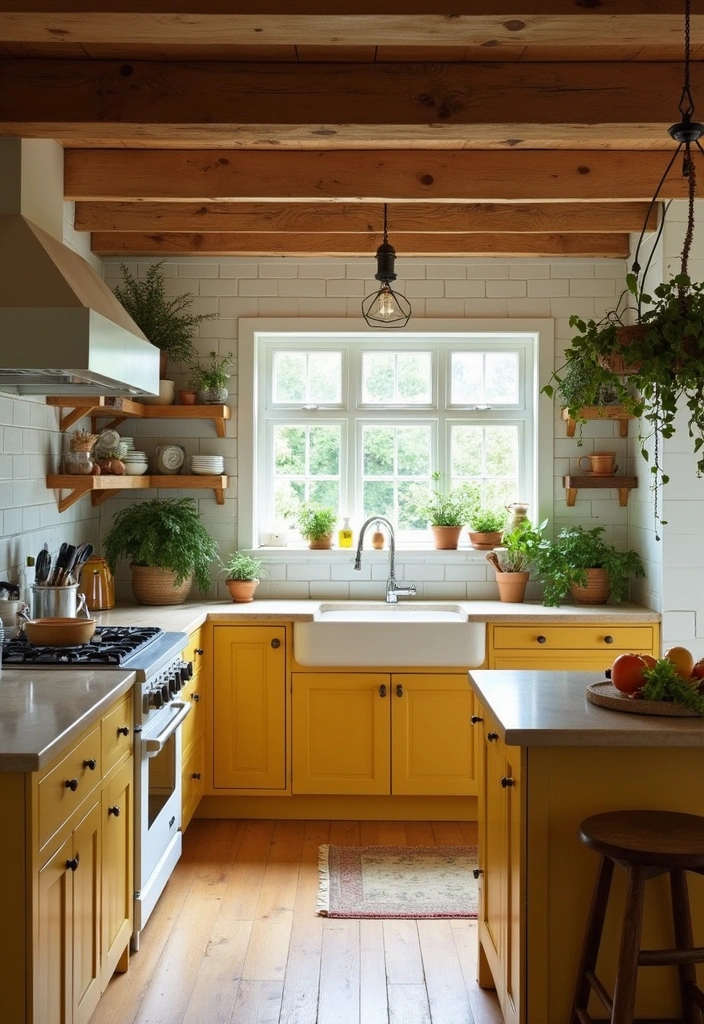 Rustic Farmhouse Warmth with Mustard Yellow