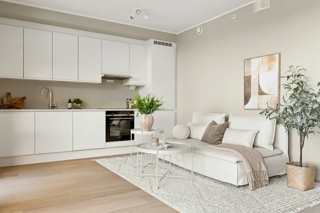 Modern apartment with cohesive color palette