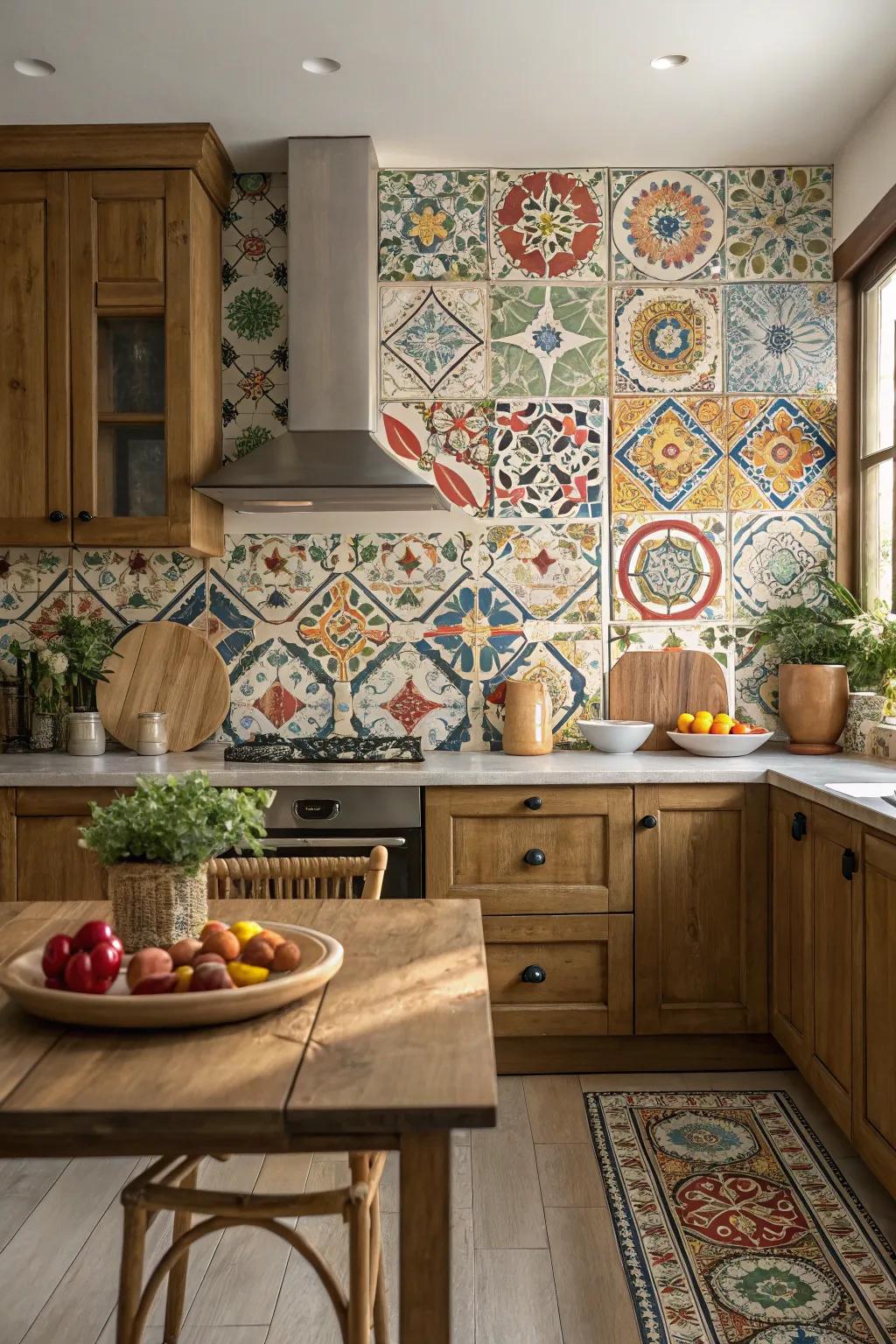 Geometric tiles bring structure and style to your backsplash.