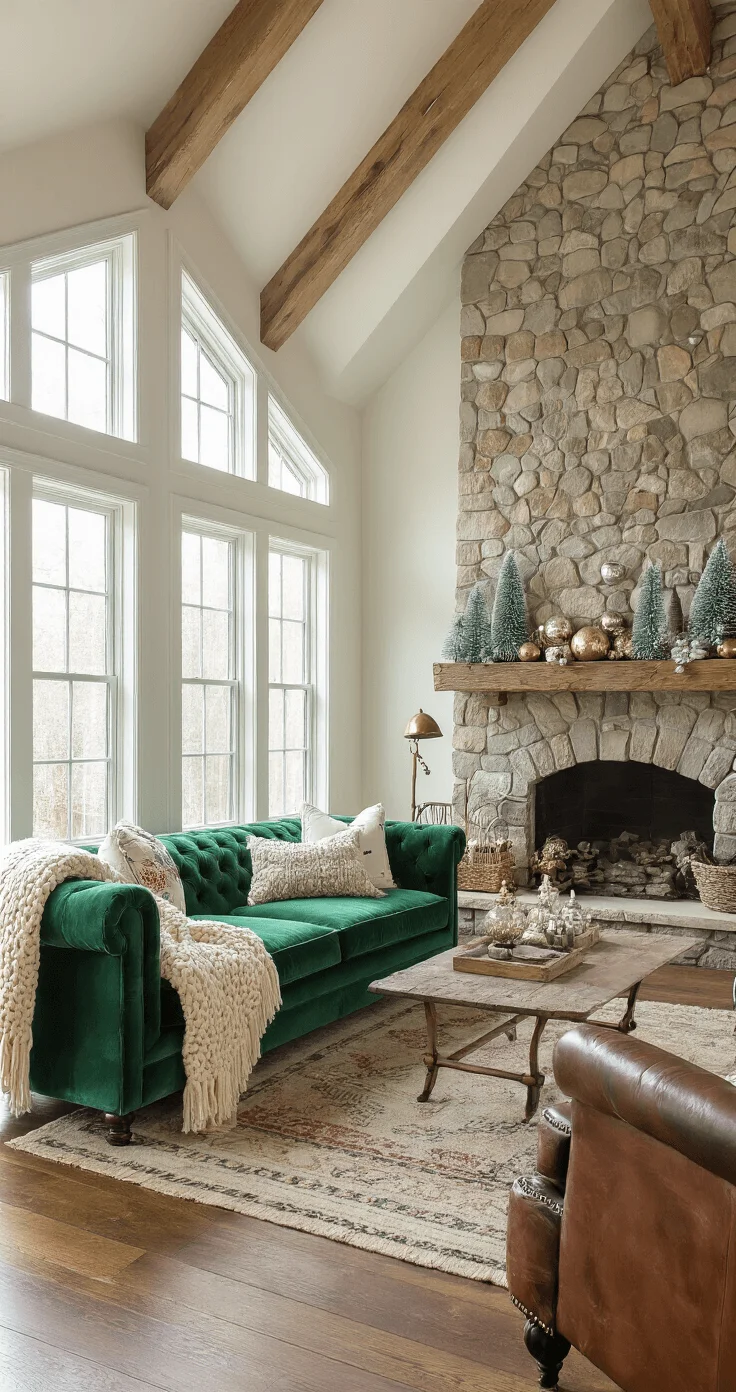 Vintage Christmas Decorations for a Cozy Holiday Home Cozy living room with vintage Christmas decorations including mercury glass ornaments and bottle brush trees